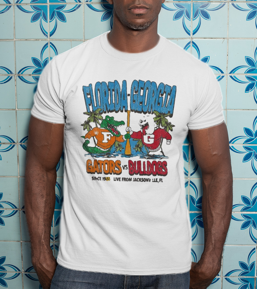 Florida Georgia Gators Vs. Bulldogs Since 1933 Live From Jacksonville FL T-Shirt