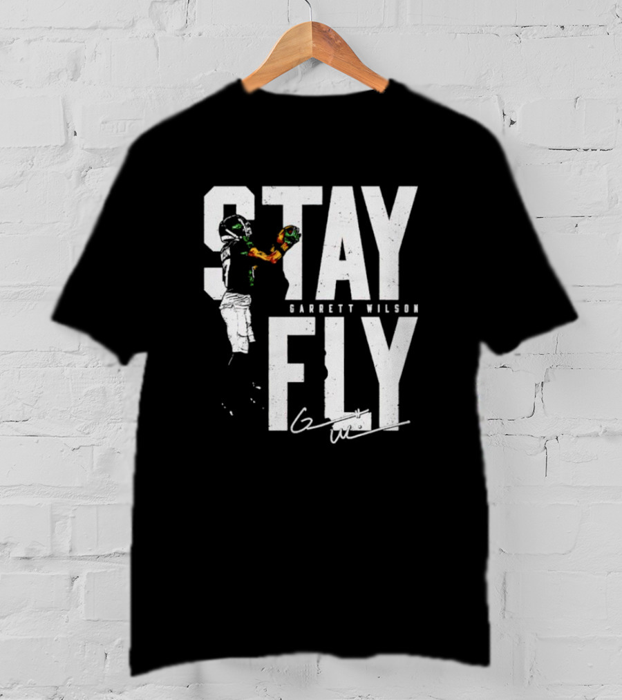 Garrett Wilson Stay Fly New York Jets Signature Catch T-Shirt