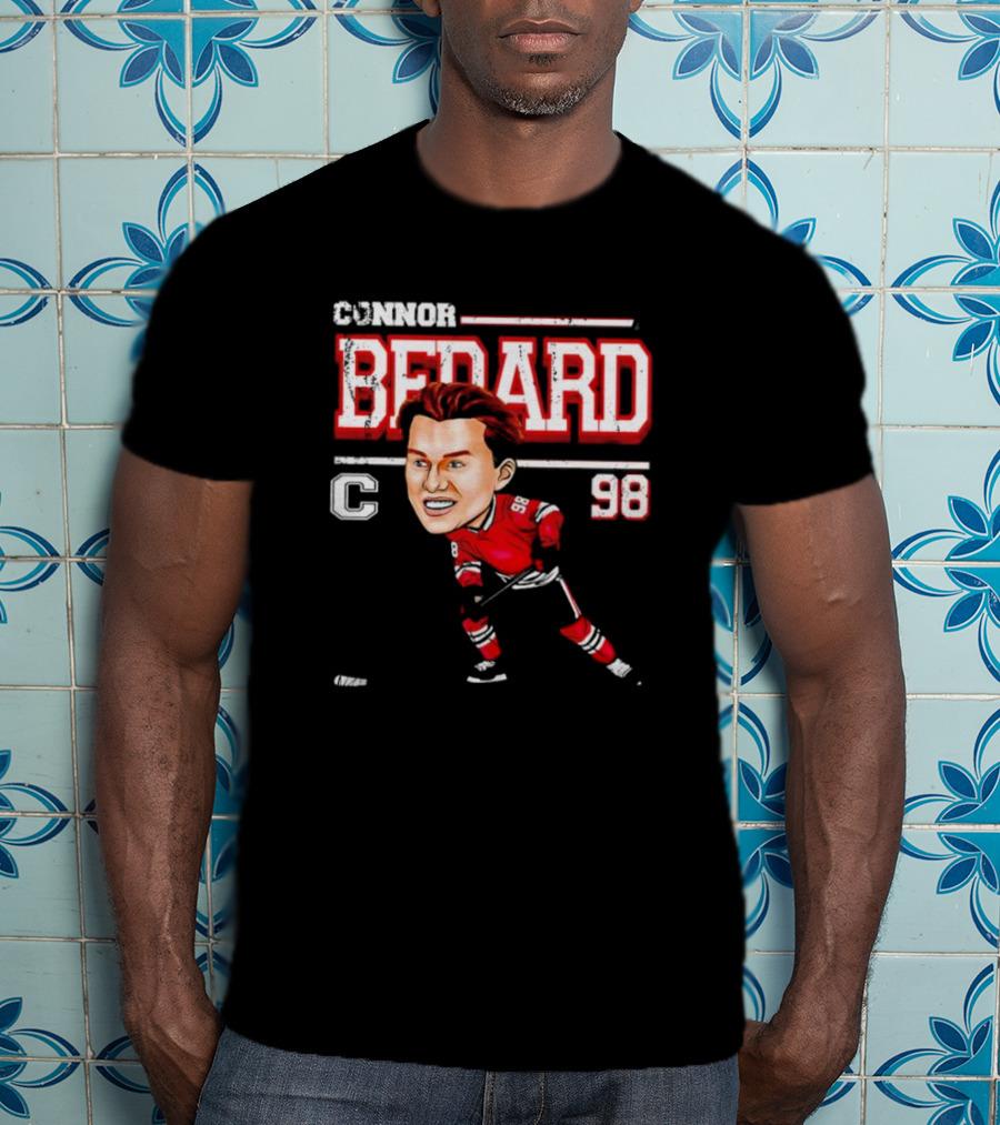 Connor Bedard Chicago Cartoon Hockey 98 T-Shirt