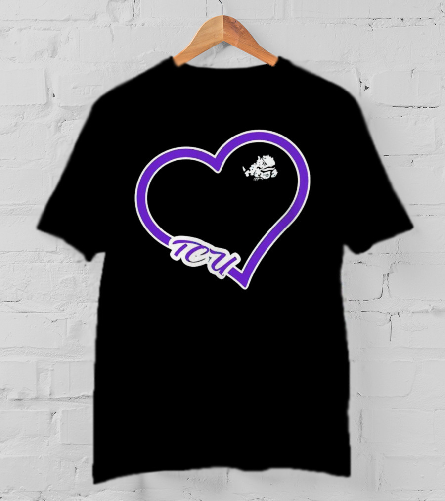 TCU Horned Frogs Purple Heart Outline T-Shirt