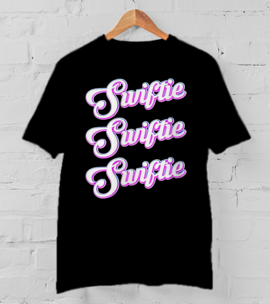Triple Swiftie Groovy 80’s Style Retro Pink Typography T-Shirt