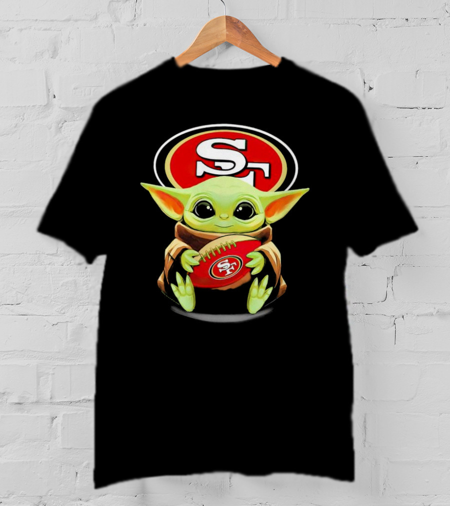 San Francisco 49ers Baby Yoda Football Fan T-Shirt