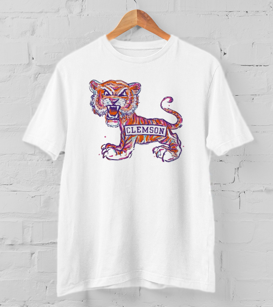 Clemson Tigers Fierce Painted Mascot T-Shirt