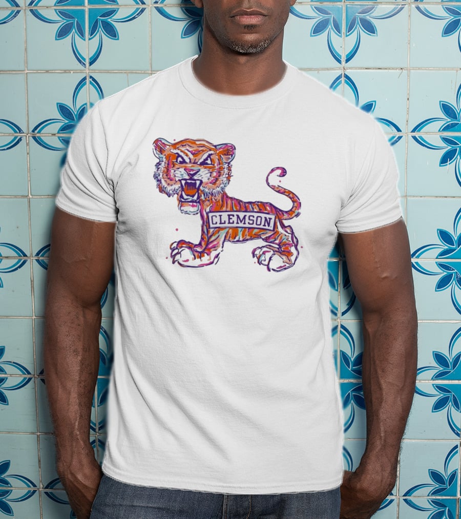 Clemson Tigers Fierce Painted Mascot T-Shirt