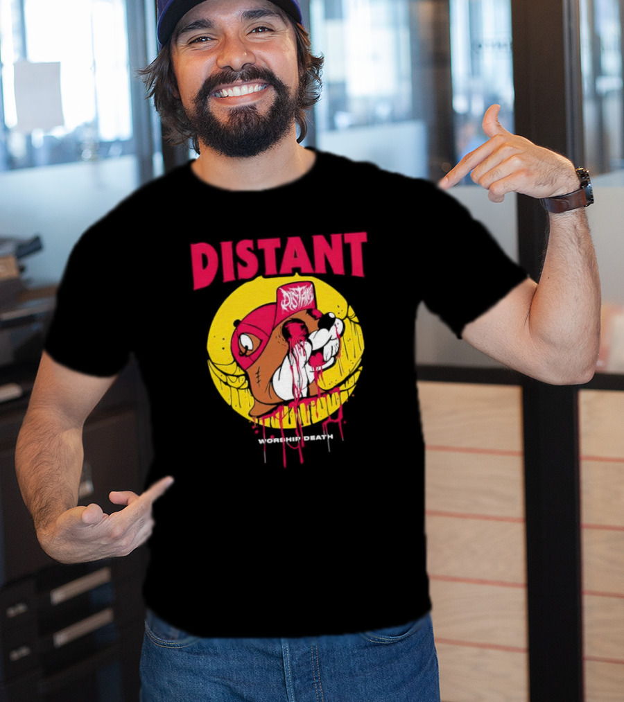 Distant Worship Death Melting Dog Graffiti Hat T-Shirt