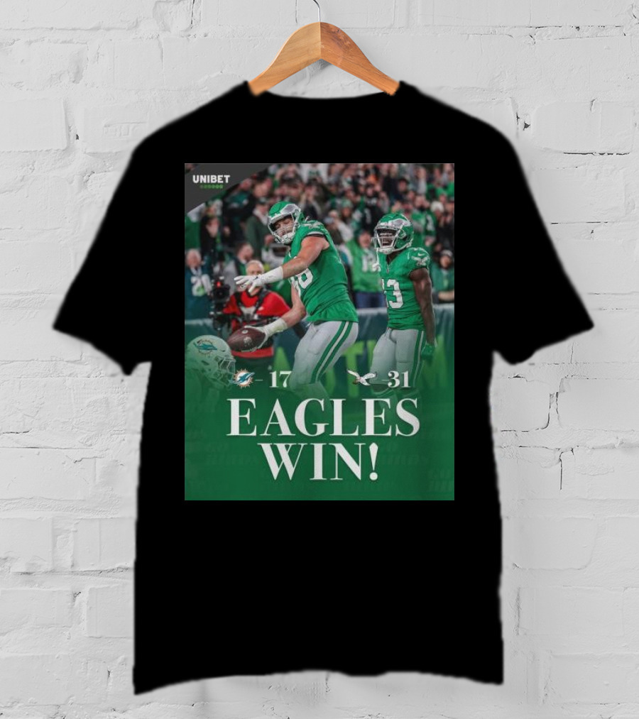 Eagles Win Over Dolphins 31-17 NFL Game Unibet Sports Highlight T-Shirt