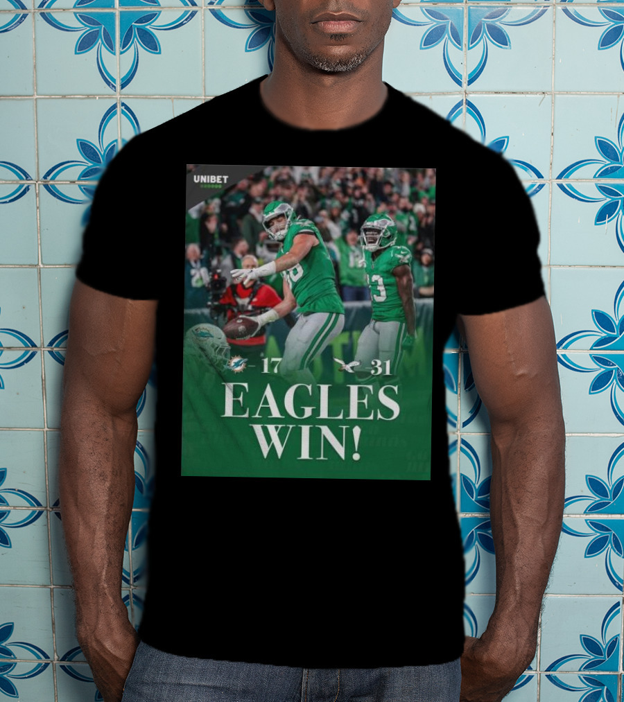 Eagles Win Over Dolphins 31-17 NFL Game Unibet Sports Highlight T-Shirt