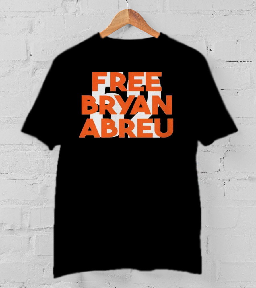 Free Bryan Abreu 52 Bold Orange Text T-Shirt