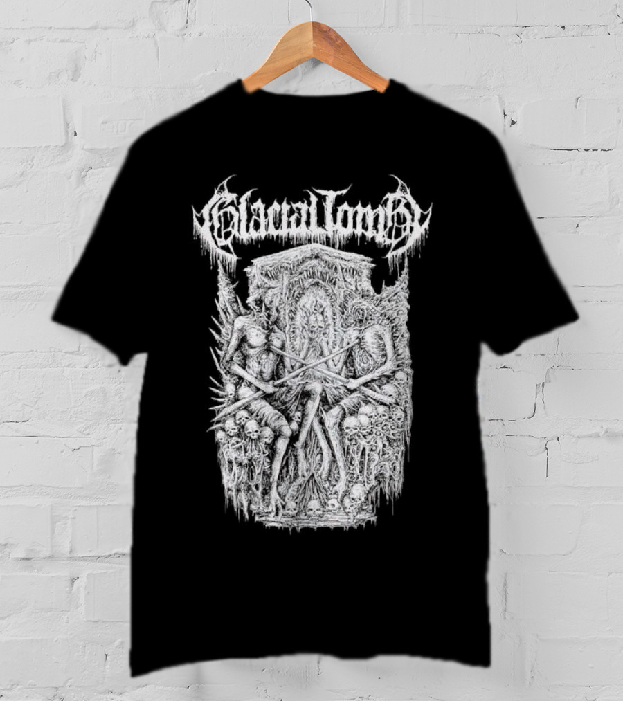 Glacial Tomb Skeletal Throne Of Skulls And Bones T-Shirt