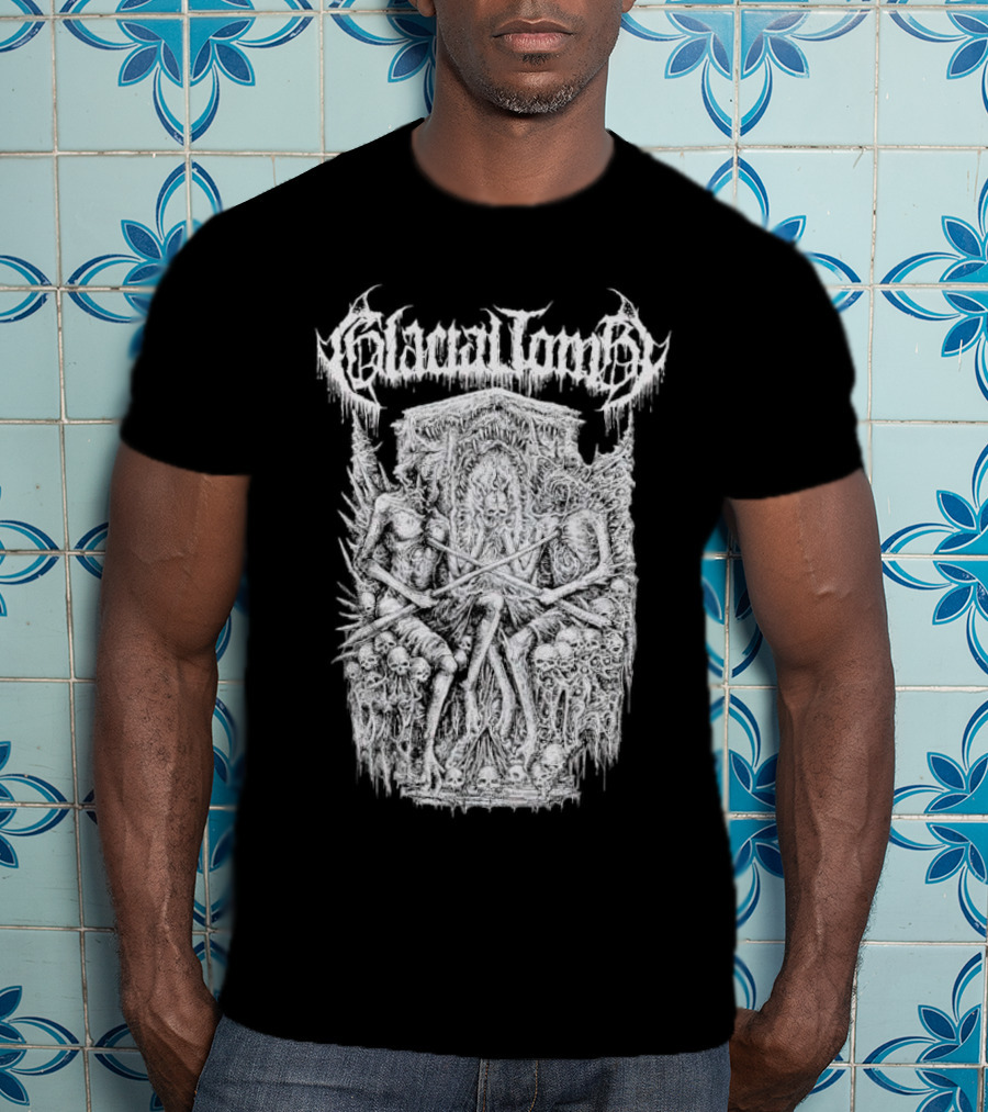 Glacial Tomb Skeletal Throne Of Skulls And Bones T-Shirt