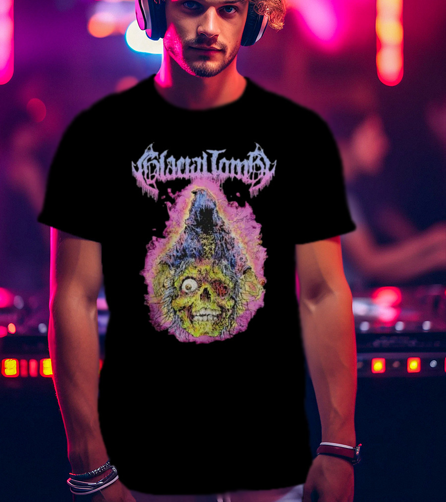 Glacial Tomb Necromancer Skull Flame T-Shirt