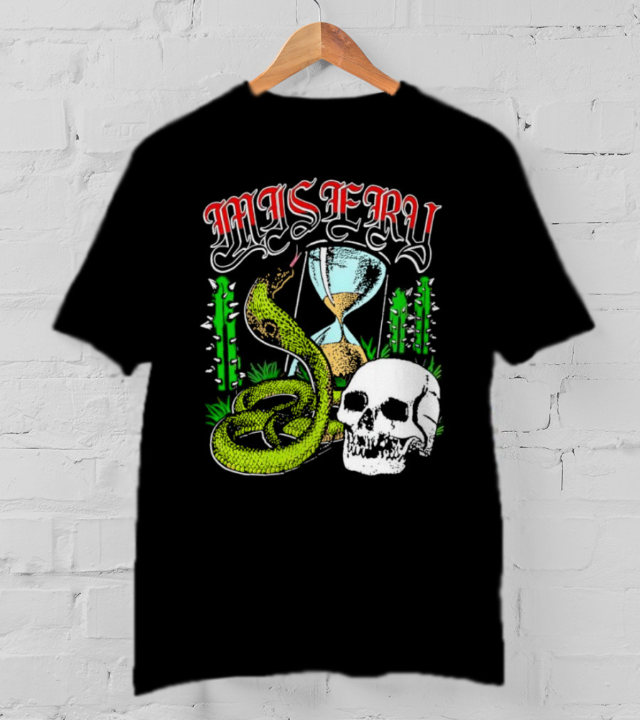 Misery Snake Skull Hourglass Cactus T-Shirt