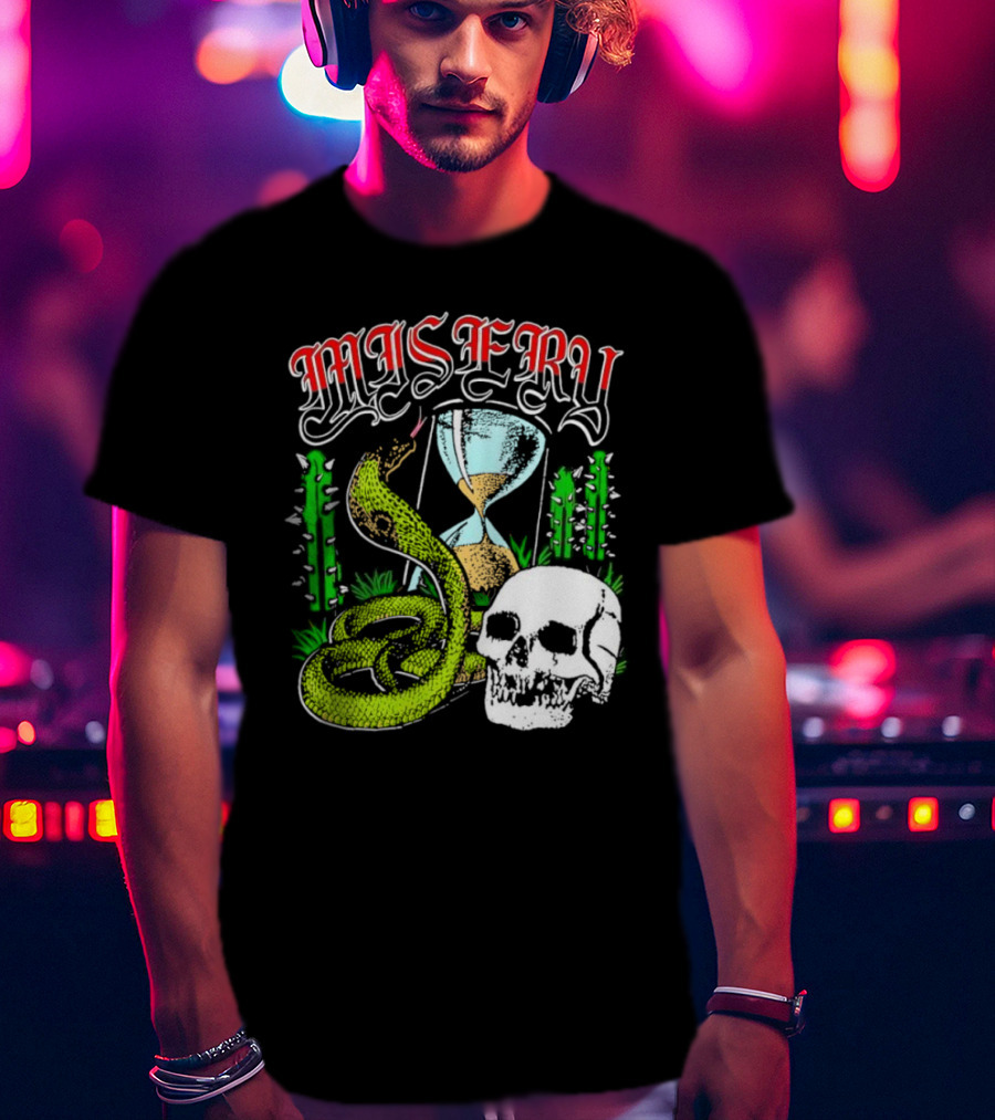Misery Snake Skull Hourglass Cactus T-Shirt