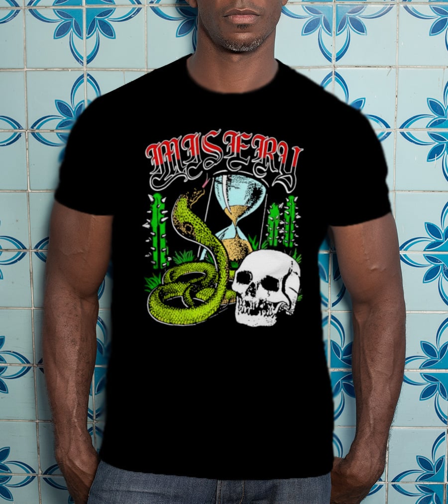 Misery Snake Skull Hourglass Cactus T-Shirt