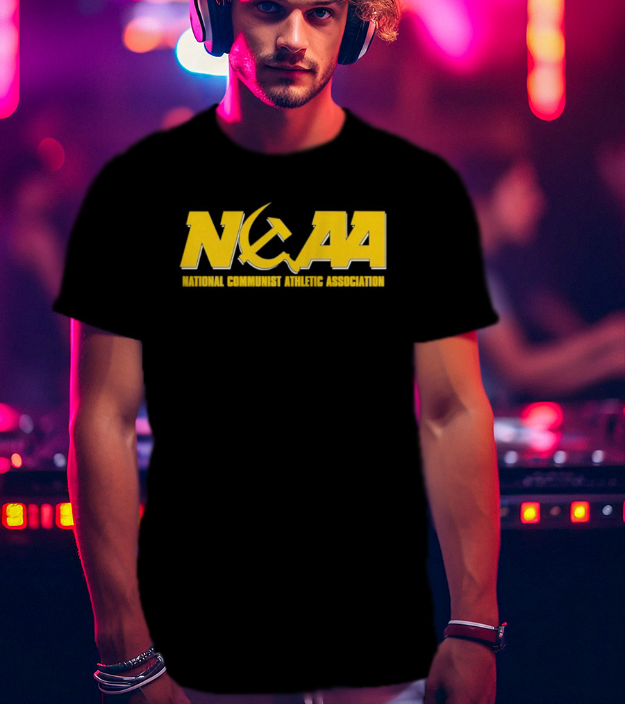 NCAA National Communist Athletic Association Hammer Sickle Michigan Wolverines T-Shirt