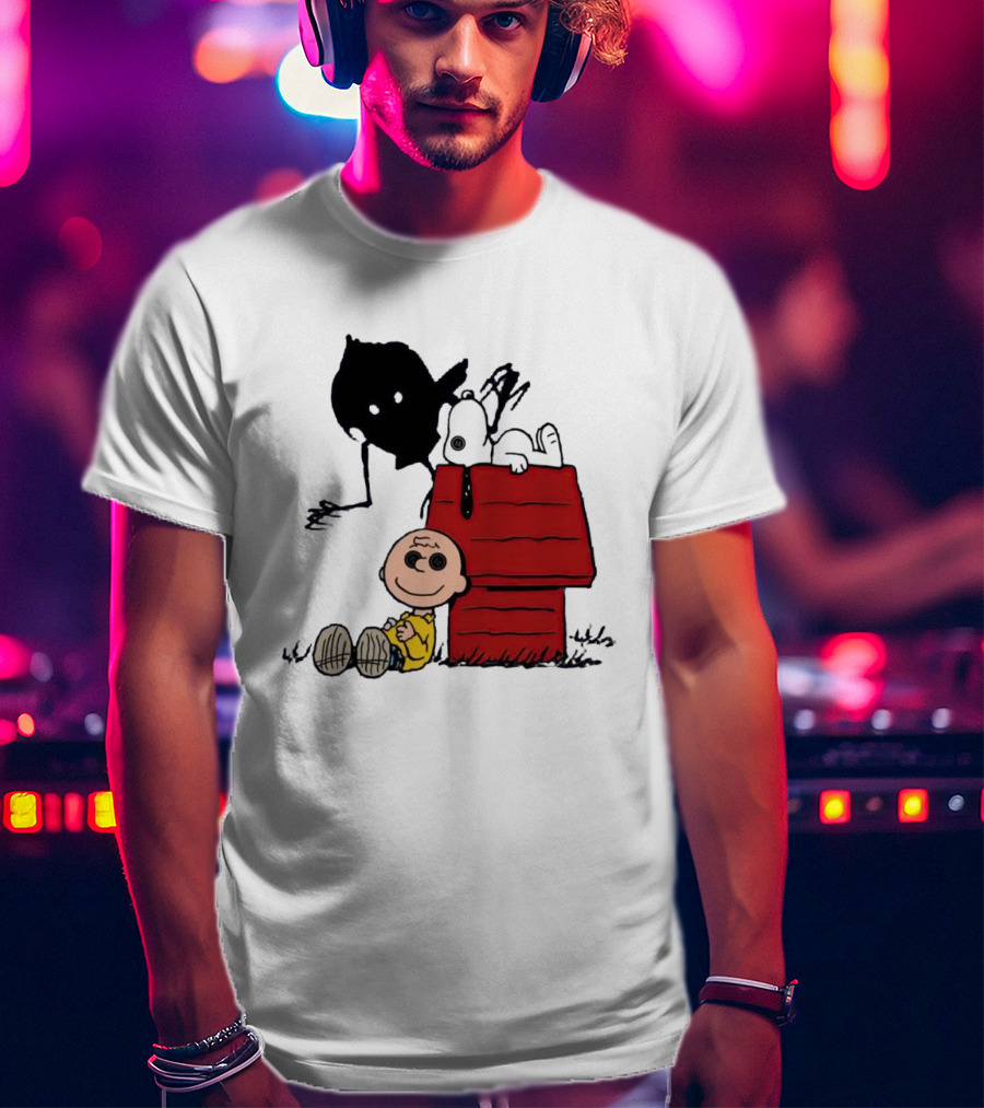 Charlie Brown Snoopy Woodstock Shadow Doghouse T-Shirt