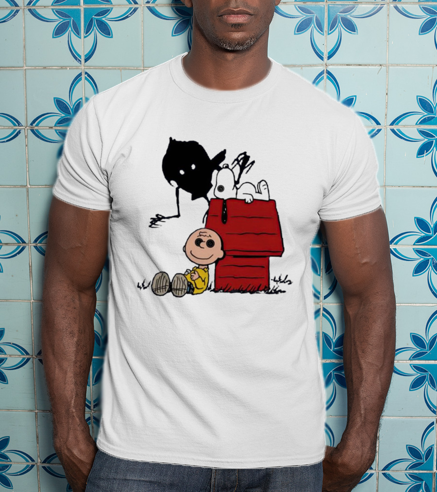 Charlie Brown Snoopy Woodstock Shadow Doghouse T-Shirt