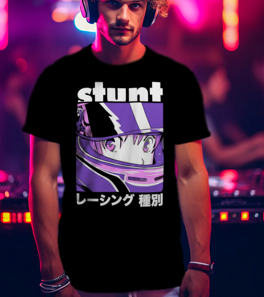 Stunt Anime Style Racing Helmet T-Shirt