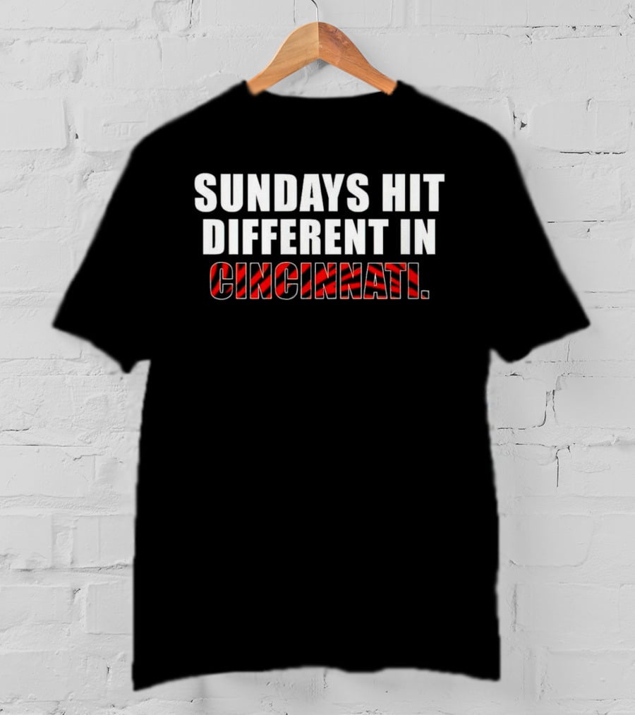 Sundays Hit Different In Cincinnati Bengals Stripes T-Shirt