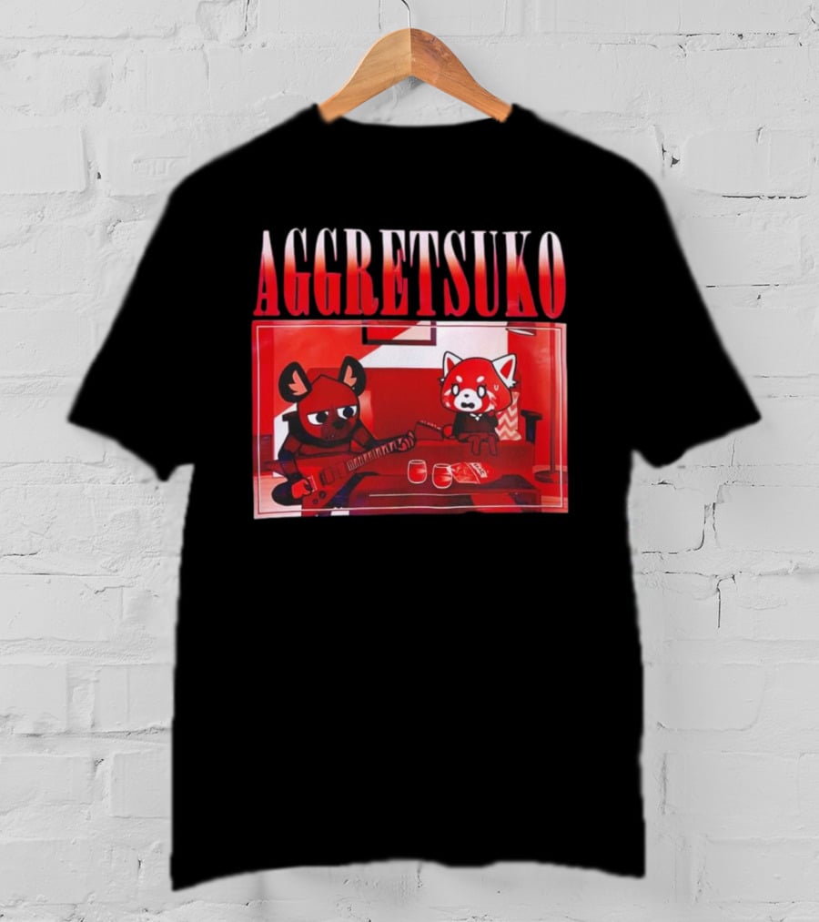 Aggretsuko Haida Couch Red Panda Rock Guitar Scene T-Shirt