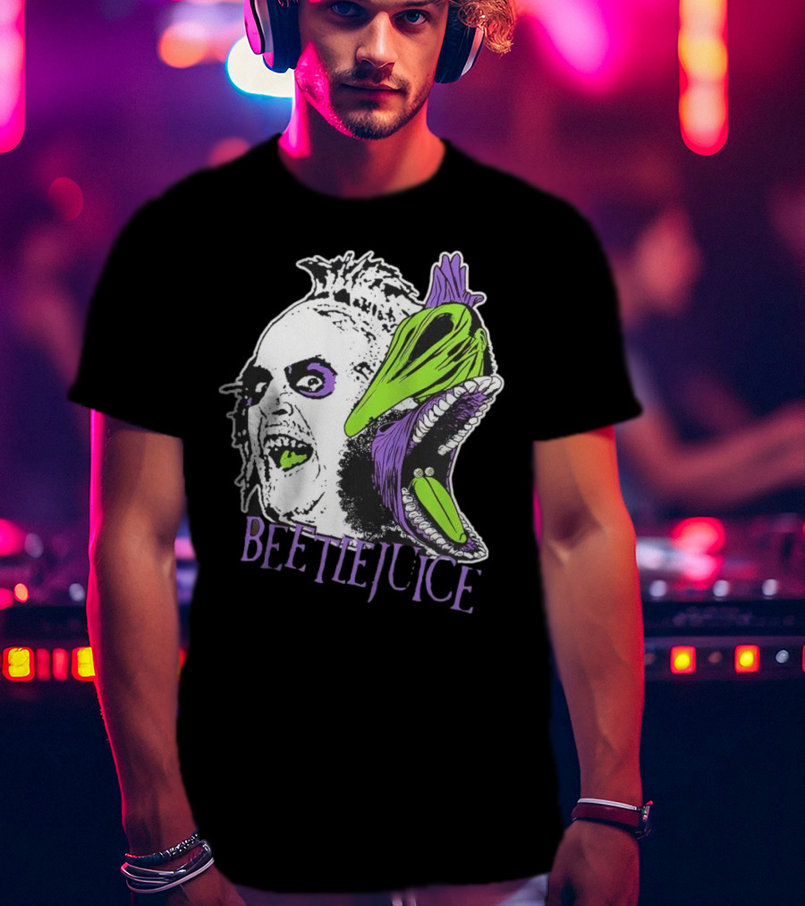 Beetlejuice Halloween Creature Mashup With Alligator Head T-Shirt