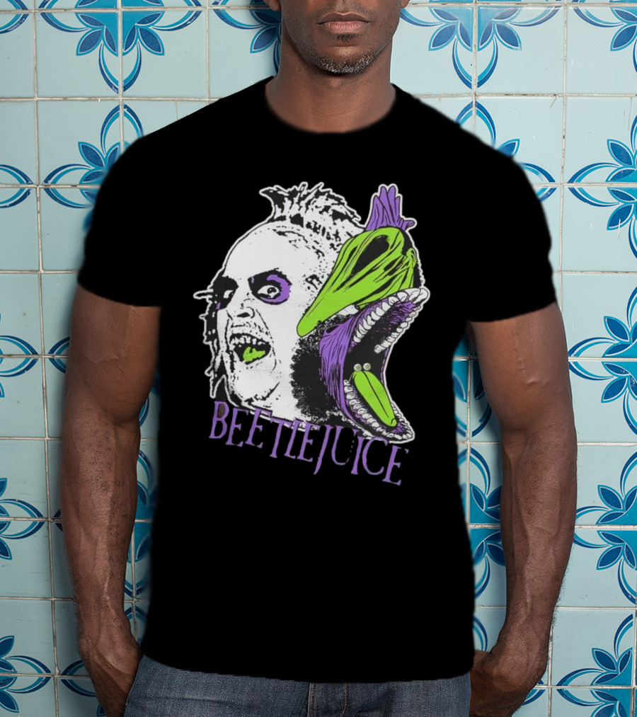 Beetlejuice Halloween Creature Mashup With Alligator Head T-Shirt