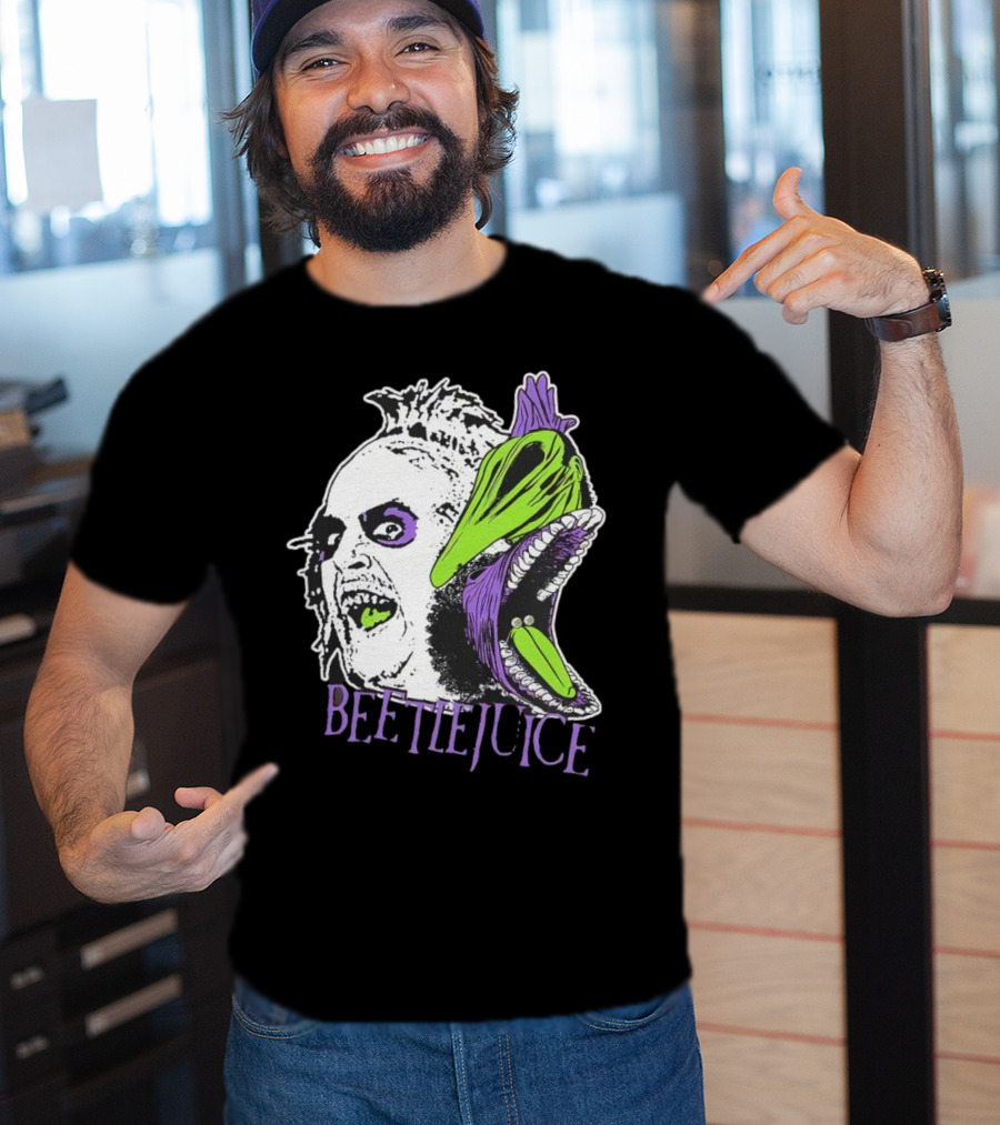 Beetlejuice Halloween Creature Mashup With Alligator Head T-Shirt