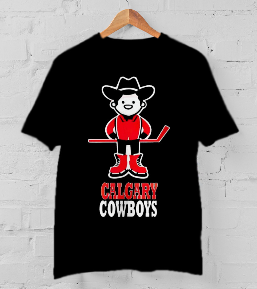 Calgary Cowboys Hockey Player In Cowboy Hat And Boots T-Shirt