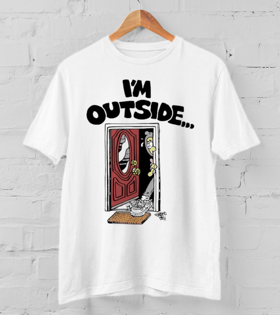 Frko I'm Outside Grim Reaper Door Comic T-Shirt