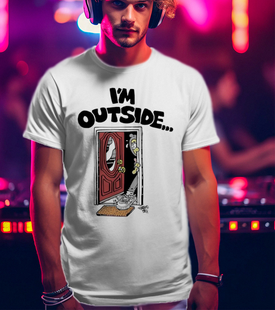 Frko I'm Outside Grim Reaper Door Comic T-Shirt