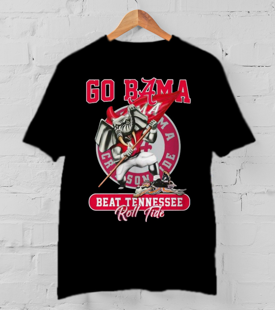 Go Bama Beat Tennessee Roll Tide Alabama Crimson Tide Mascot T-Shirt