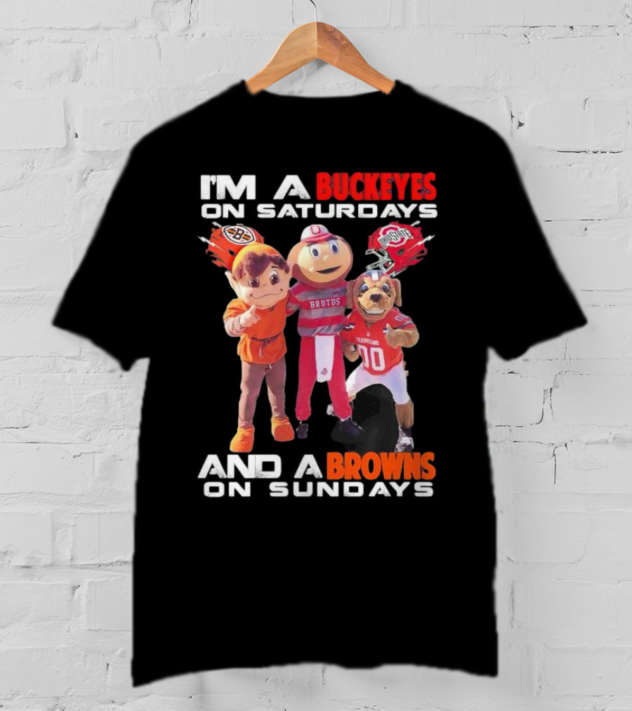 Buckeyes Brutus Saturdays Browns Sundays Mascots T-Shirt