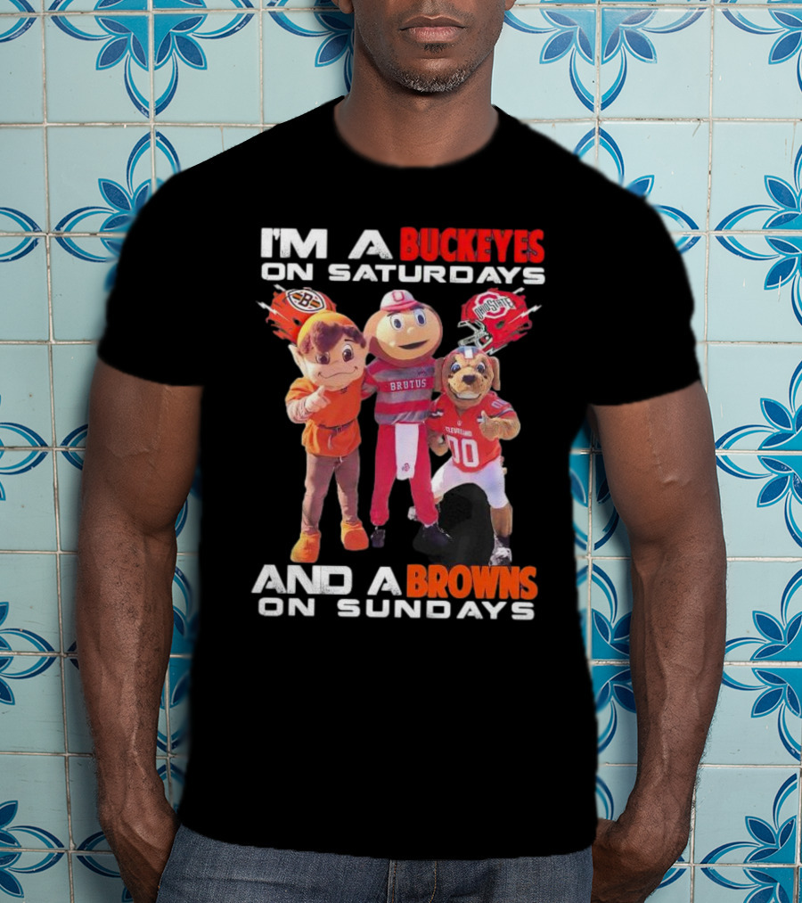 Buckeyes Brutus Saturdays Browns Sundays Mascots T-Shirt