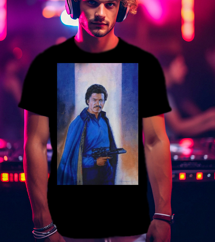 Lando Calrissian Holding Blaster Star Wars Character T-Shirt