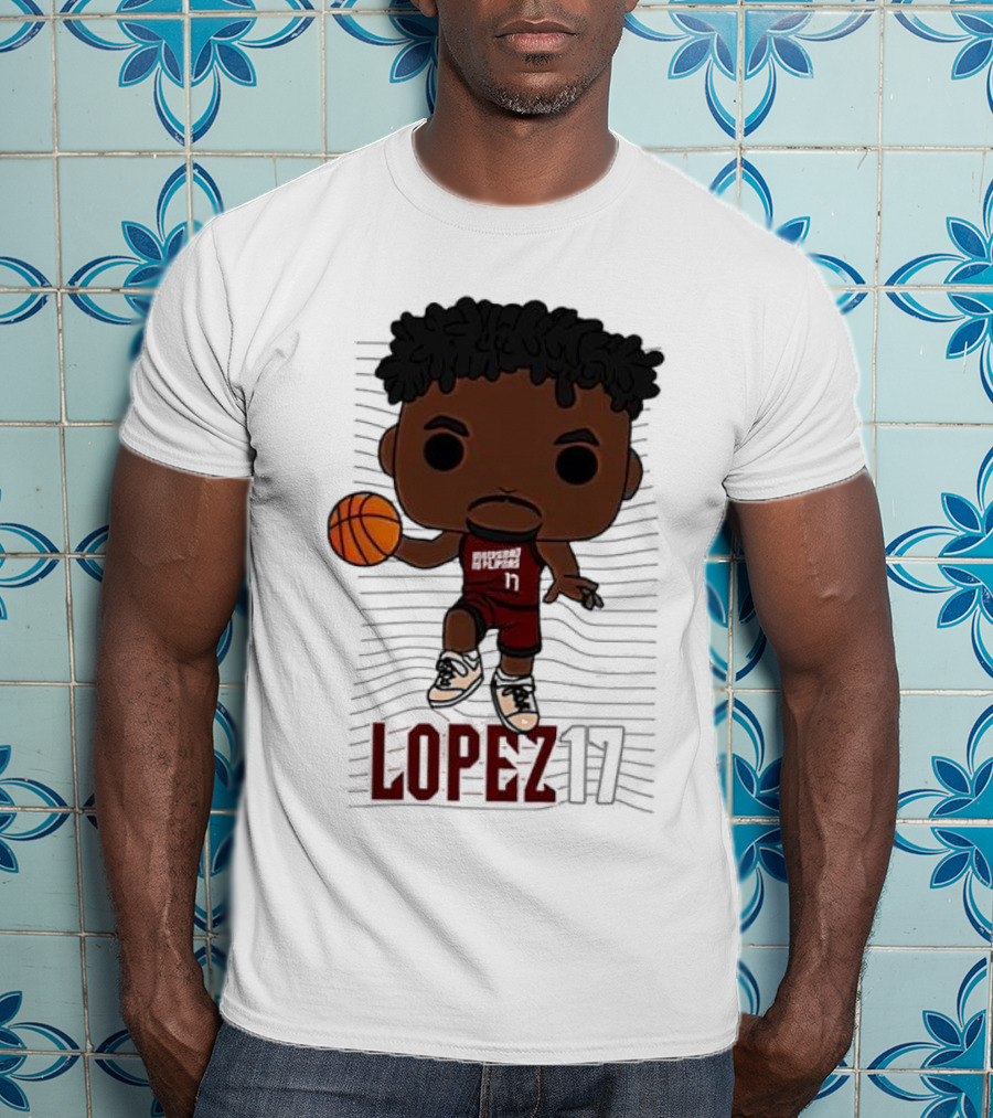 Lopez 17 Basketball Chibi Dribble T-Shirt