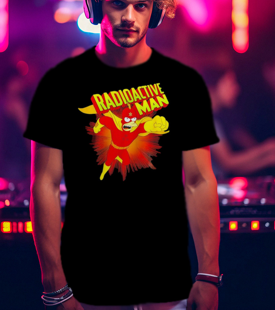 The Simpsons Radioactive Man Superhero Burst Action T-Shirt
