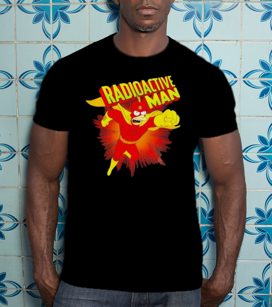 The Simpsons Radioactive Man Superhero Burst Action T-Shirt