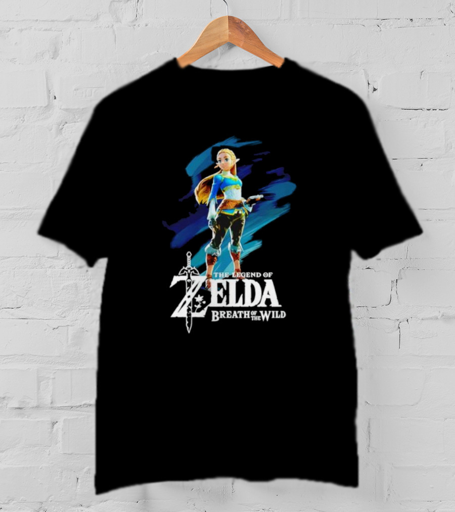 The Legend Of Zelda: Breath Of The Wild Princess Character With Master Sword T-Shirt