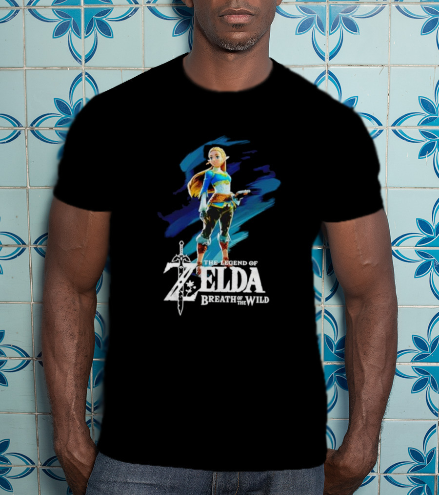 The Legend Of Zelda: Breath Of The Wild Princess Character With Master Sword T-Shirt