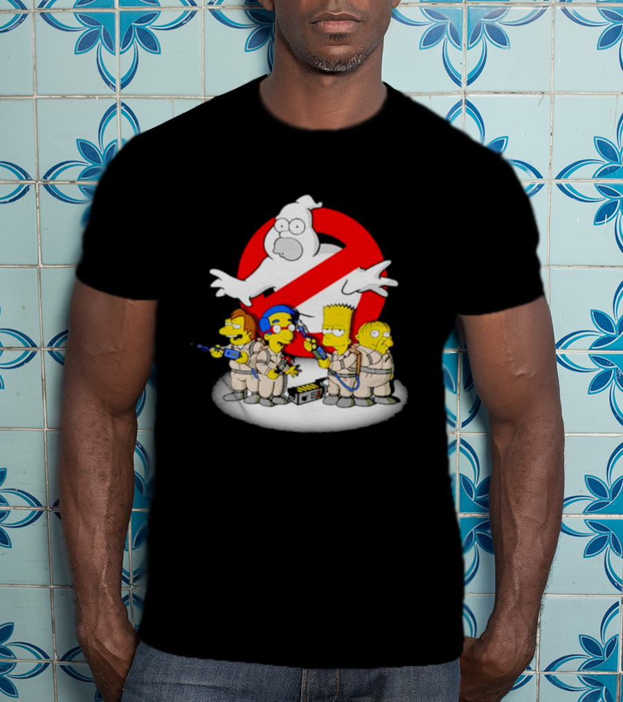 The Simpsons Bart And Friends Ghostbusters Crossover Homer No-Ghost T-Shirt