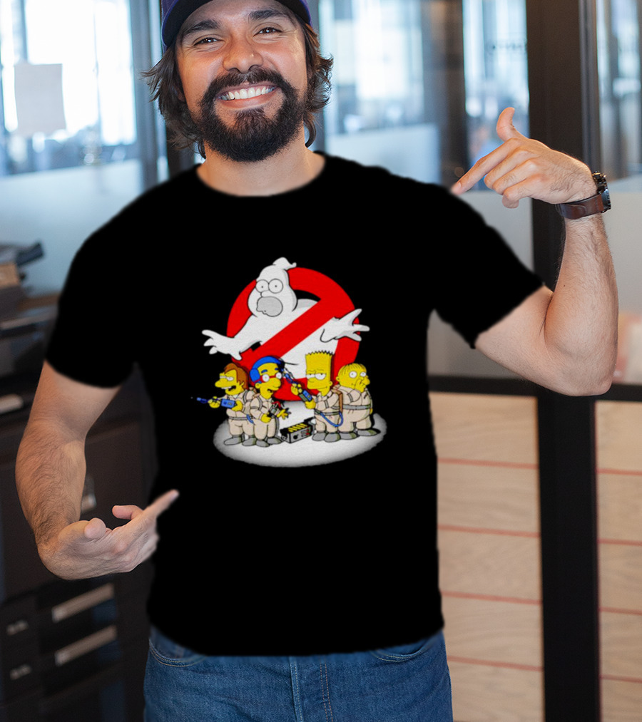The Simpsons Bart And Friends Ghostbusters Crossover Homer No-Ghost T-Shirt