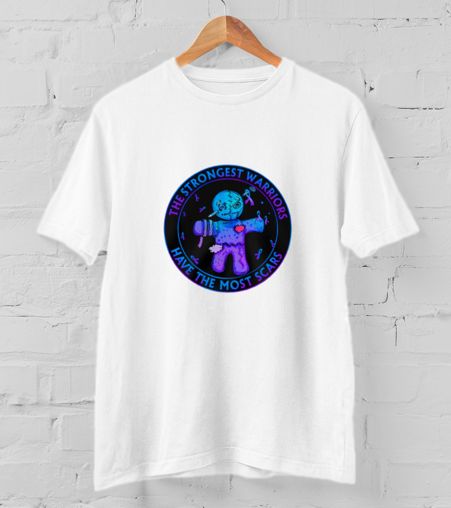 The Strongest Warriors Have The Most Scars Glowing Voodoo Doll T-Shirt