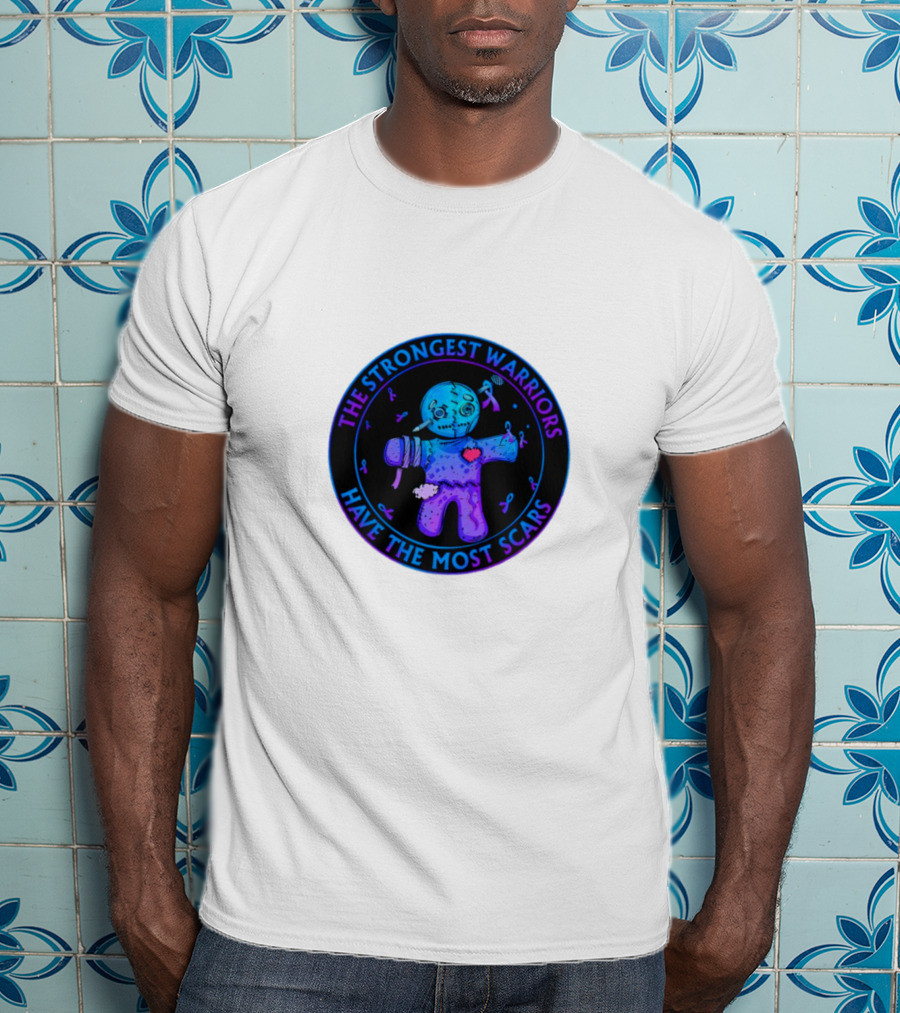 The Strongest Warriors Have The Most Scars Glowing Voodoo Doll T-Shirt