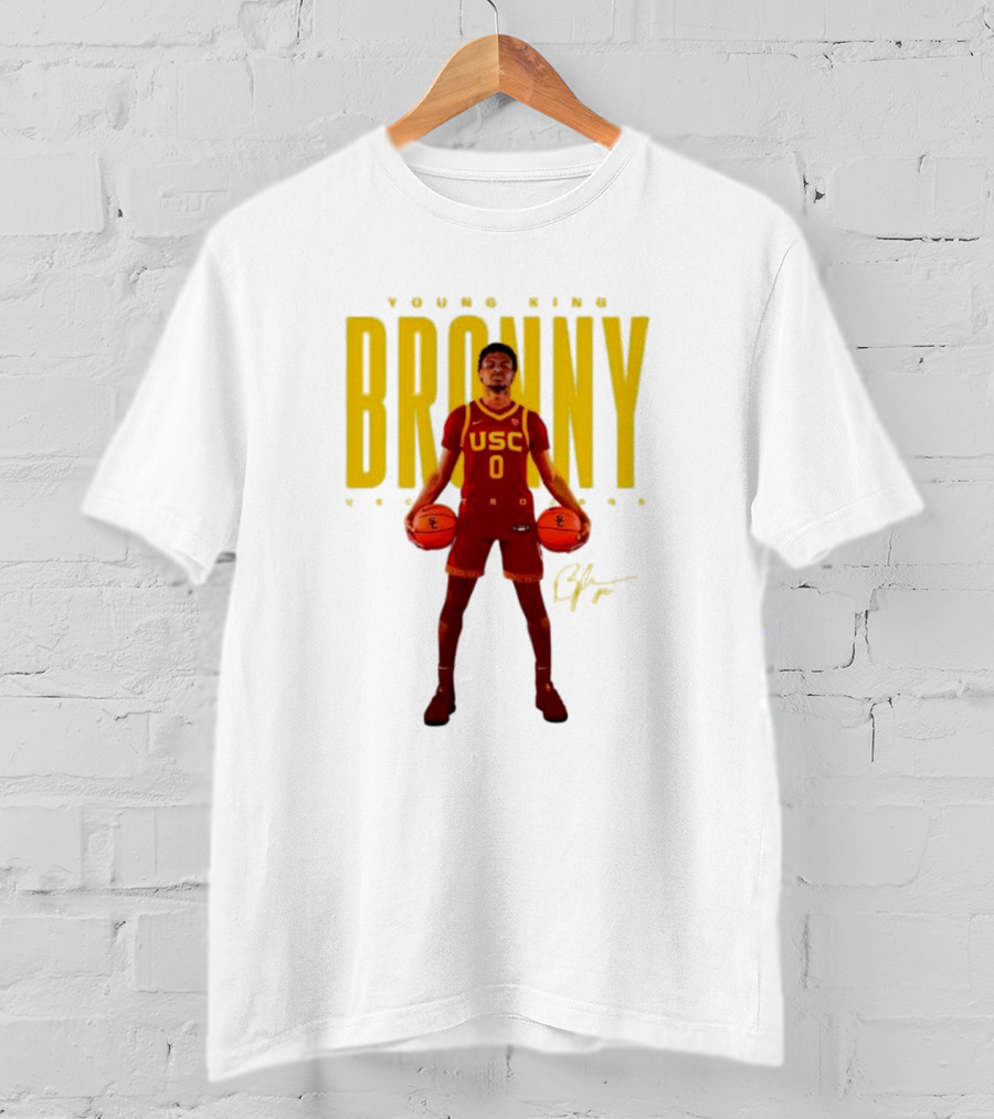 Young King Bronny James USC Trojans 0 Signature T-Shirt