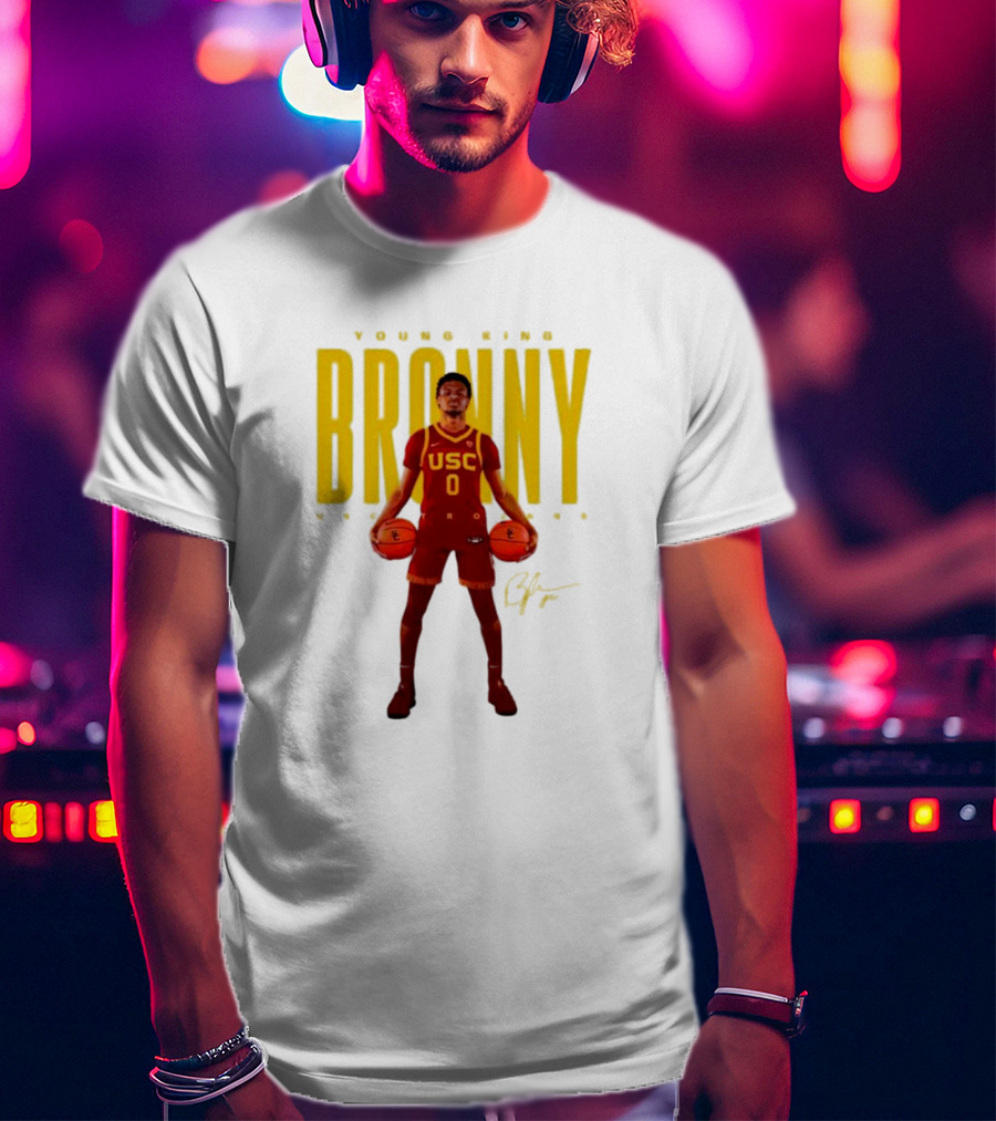 Young King Bronny James USC Trojans 0 Signature T-Shirt