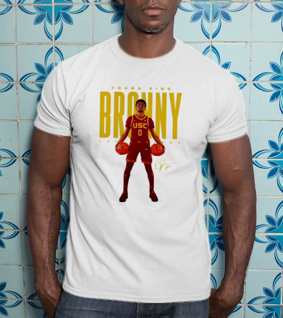 Young King Bronny James USC Trojans 0 Signature T-Shirt