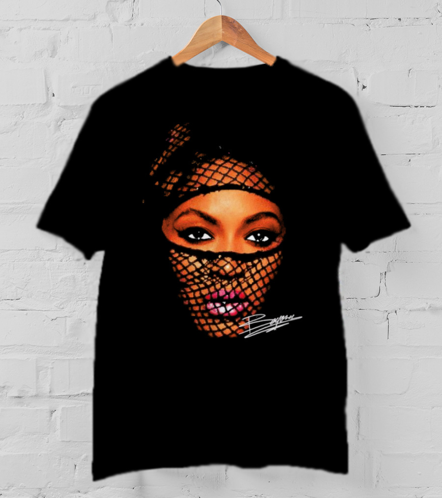 Beyonce Big Face Signature Vintage Mesh Look T-Shirt