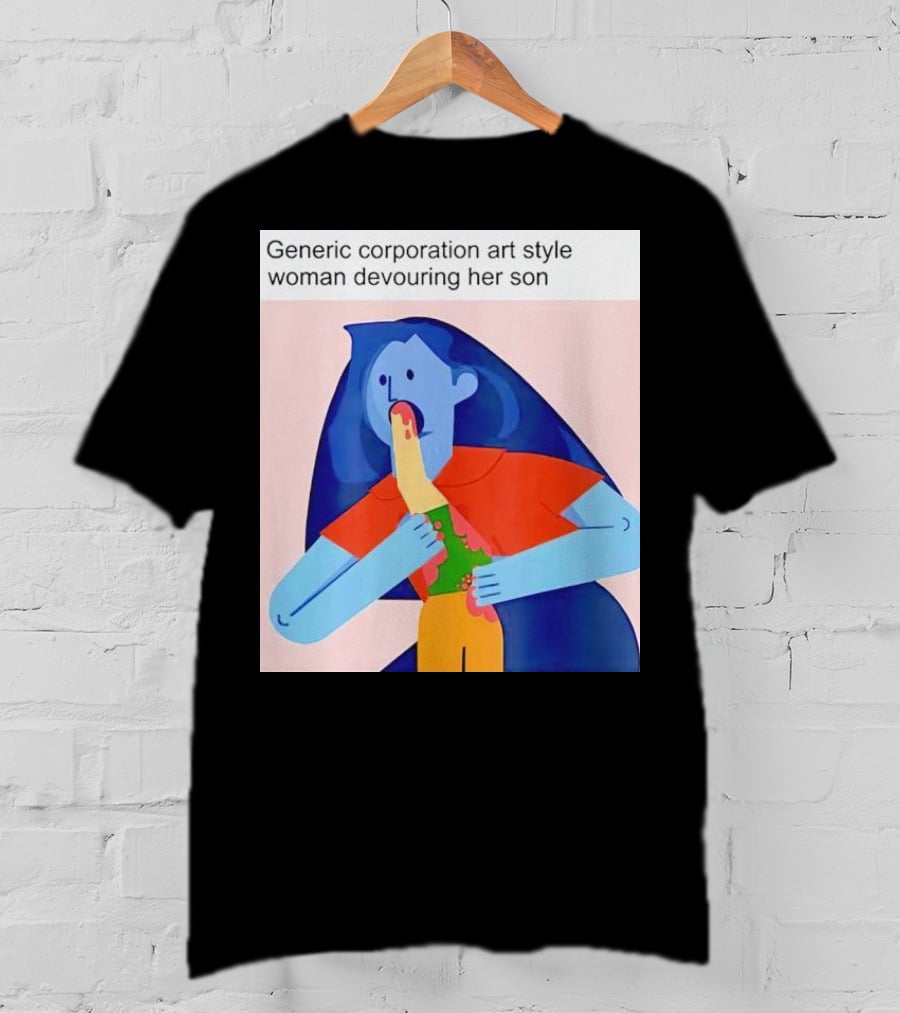 Generic Corporation Art Style Woman Devouring Her Son T-Shirt