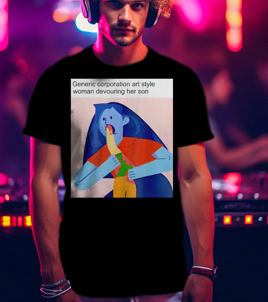 Generic Corporation Art Style Woman Devouring Her Son T-Shirt