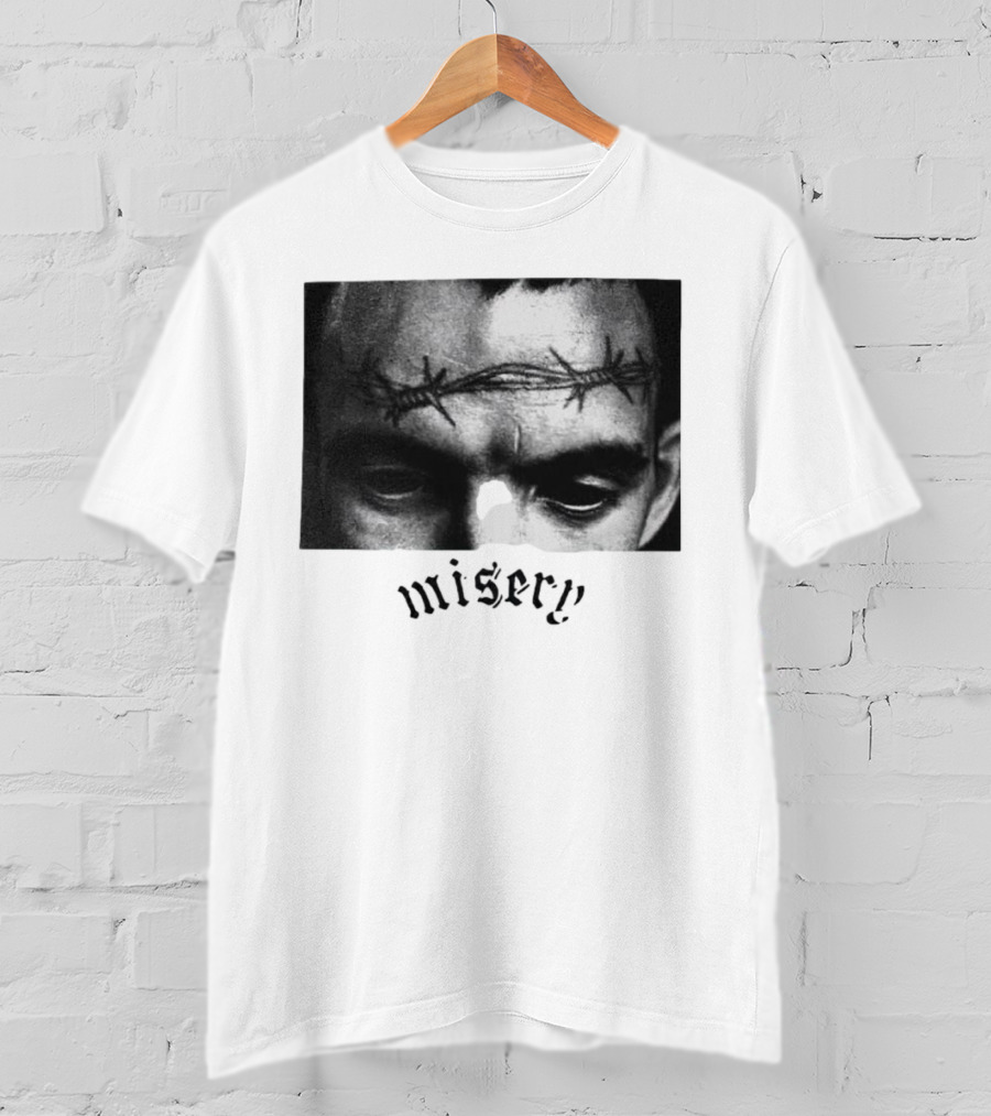 Misery Barbed Wire Forehead Face T-Shirt